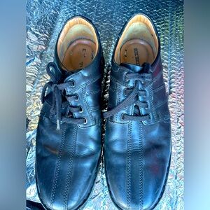 Black Leather Clarks